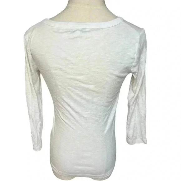 Vince White Henley Top with 3/4 Length Sleeves Size S - Picture 2 of 5